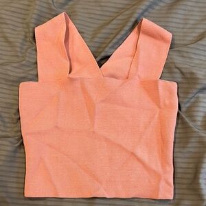 Chic Coral Sleeveless Crop Top